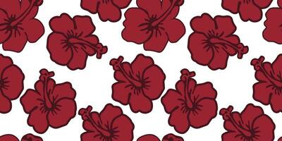 HIBISCUS ROSE VECTOR, FLORAL SEAMLESS PATTERN vector