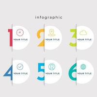 Circle infographic template elegant round hidden papercut number layout vector