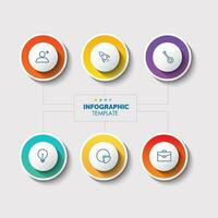 Business infographic template with circles button icon vector