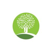 Logos of green Tree leaf ecology vector