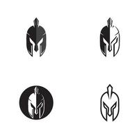 Spartan helmet logo template vector