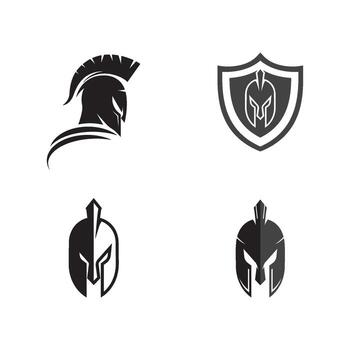 plantilla de logotipo de casco espartano vector