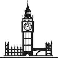 Landmark Profile Vector Black London London Eye Silhouette Black Vector Icon