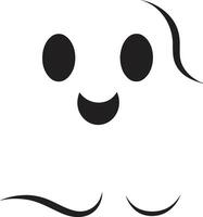 Adorable Spirit Cute Ghost Icon Spooky Sweetness Black Vector Ghost