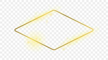oro brillante redondeado rombo forma marco vector