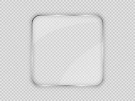 Glass plate in rounded square frame vector