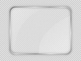 Glass plate in rounded rectangular frame vector