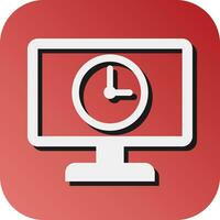 Clock Time Vector Glyph Gradient Background Icon For Personal And Commercial Use.