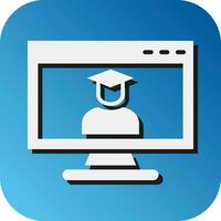 E-Learning Vector Glyph Gradient Background Icon For Personal And Commercial Use.