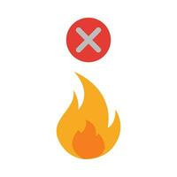 No Fire Vector Flat Icon For Personal And Commercial Use.