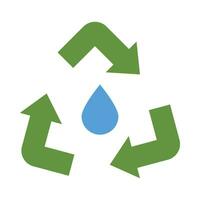 Water Recycle Vector Flat Icon For Personal And Commercial Use.