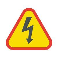 Electrical Danger Sign Vector Flat Icon For Personal And Commercial Use.