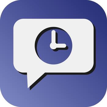 Message Clock Vector Glyph Gradient Background Icon For Personal And Commercial Use.