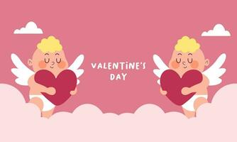 Cupids sky valentine day background vector