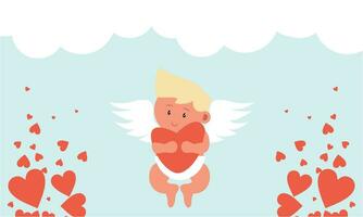 cupidos cielo enamorado día antecedentes vector