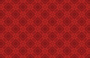 Red tribal geometric fabric design pattern vector