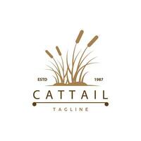 Cattail Logo Design Vector Simple Illustration Symbol Template