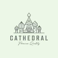 catedral edificio minimalista logo línea Arte icono ilustración diseño desde Moscú Rusia vector