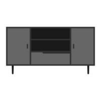 Wooden television cabinet flat illustration vector