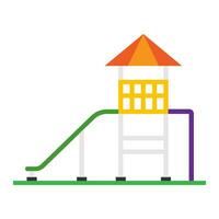 Flat illustration of childrens playground vector