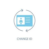 Change id concept line icon. Simple element illustration.Change id concept outline symbol design. vector