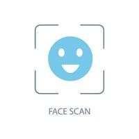 face scan concept line icon. Simple element illustration.face scan concept outline symbol design. vector