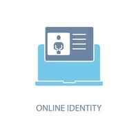 online identity concept line icon. Simple element illustration.online identity concept outline symbol design. vector