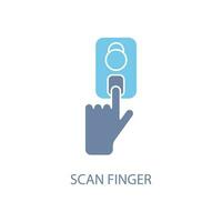 Scan finger concept line icon. Simple element illustration.Scan finger concept outline symbol design. vector