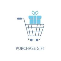 purchase gift concept line icon. Simple element illustration. purchase gift concept outline symbol design. vector