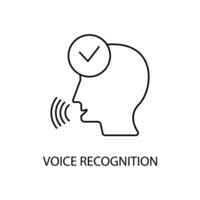 voice recognition concept line icon. Simple element illustration.voice recognition concept outline symbol design. vector