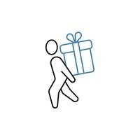 send gift concept line icon. Simple element illustration. send gift concept outline symbol design. vector