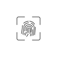fingerprint concept line icon. Simple element illustration.fingerprint concept outline symbol design. vector