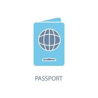 pasaporte concepto línea icono. sencillo elemento ilustración.pasaporte concepto contorno símbolo diseño. vector