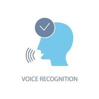 voice recognition concept line icon. Simple element illustration.voice recognition concept outline symbol design. vector