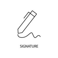 signature concept line icon. Simple element illustration.signature concept outline symbol design. vector