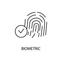 biometric concept line icon. Simple element illustration.biometric concept outline symbol design. vector