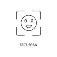 face scan concept line icon. Simple element illustration.face scan concept outline symbol design. vector