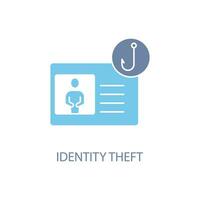 Identity theft concept line icon. Simple element illustration.Identity theft concept outline symbol design. vector