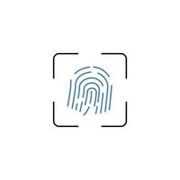 fingerprint concept line icon. Simple element illustration.fingerprint concept outline symbol design. vector