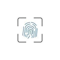 fingerprint concept line icon. Simple element illustration.fingerprint concept outline symbol design. vector