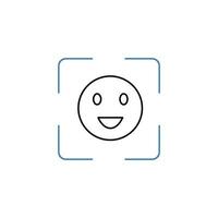 face scan concept line icon. Simple element illustration.face scan concept outline symbol design. vector