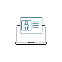 online identity concept line icon. Simple element illustration.online identity concept outline symbol design. vector