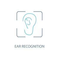 ear recognition concept line icon. Simple element illustration.ear recognition concept outline symbol design. vector