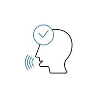 voice recognition concept line icon. Simple element illustration.voice recognition concept outline symbol design. vector