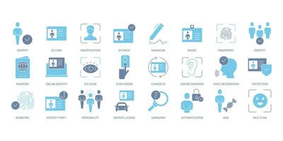 Identity icons set. Set of editable stroke icons.Vector set of Identity vector