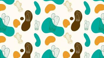 cactus seamless pattern, Seamless pattern with cute cactus on a summer background abstract. Vector illustration.