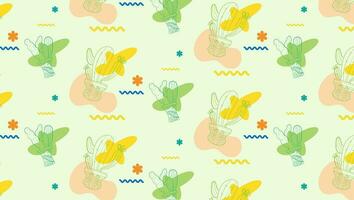 cactus seamless pattern, Seamless pattern with cute cactus on a summer background abstract. Vector illustration.