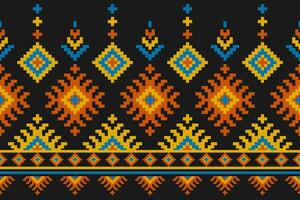 Ethnic Aztec pattern art. Geometric seamless pattern in tribal, folk embroidery, and Mexican style. vector