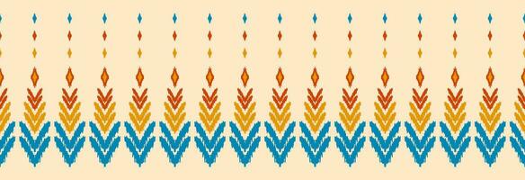 Border ethnic ikat pattern art. folk embroidery, and Mexican style. Aztec geometric ornament print. Design for background, illustration, fabric, clothing, textile, print, batik. vector