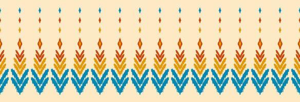 Border ethnic ikat pattern art. folk embroidery, and Mexican style. Aztec geometric ornament print. Design for background, illustration, fabric, clothing, textile, print, batik. vector